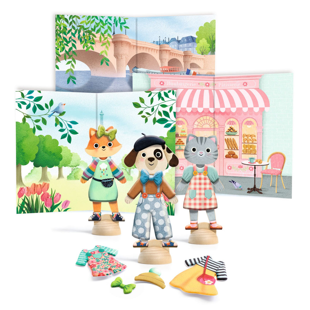 Sticker Dress Up Dolls Paris