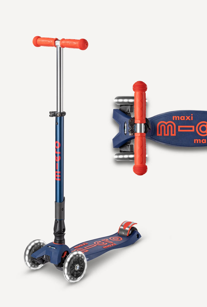 Maxi Deluxe Foldable LED Scooter Navy Red
