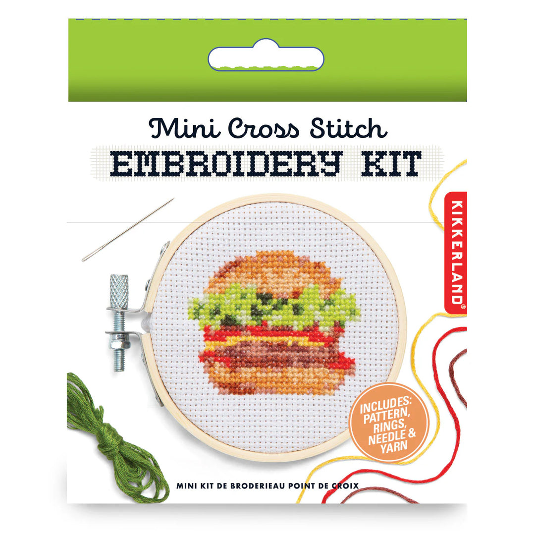 Burger Mini Cross Stitch Embroidery Kit