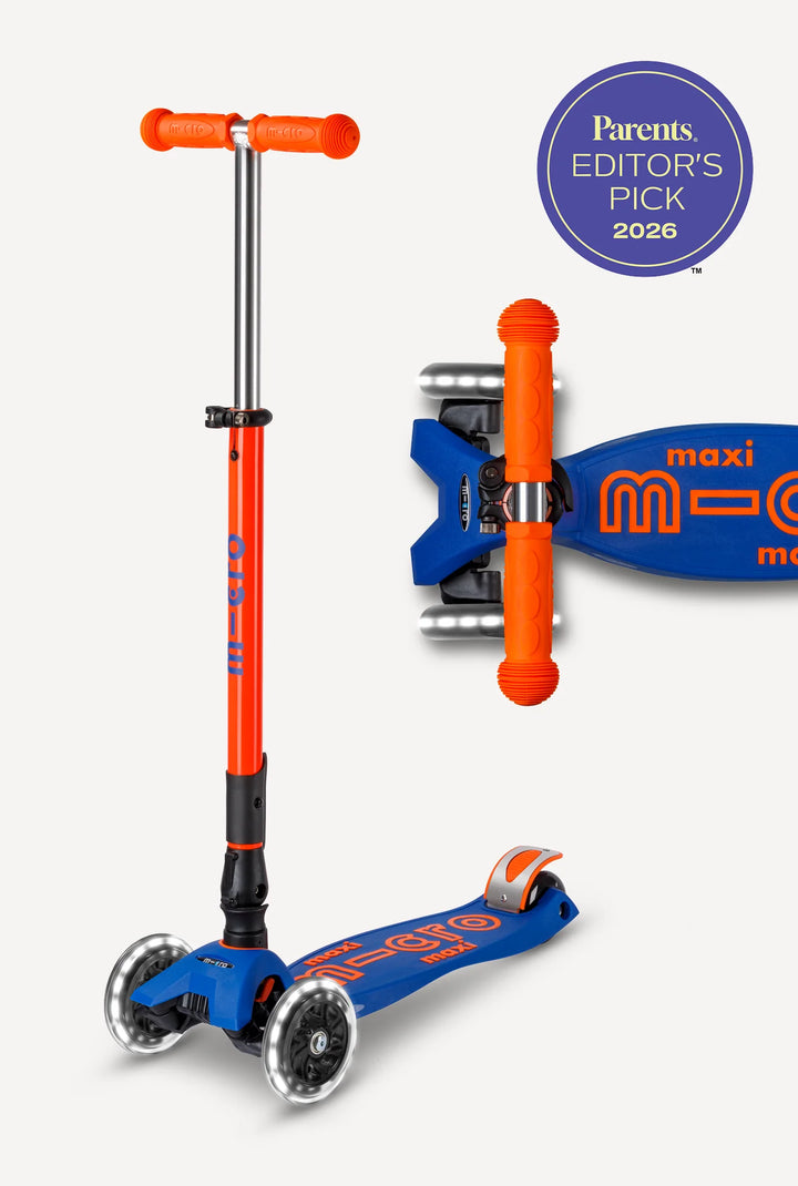 Maxi Blaze Orange Blue Foldable Neon LED Scooter