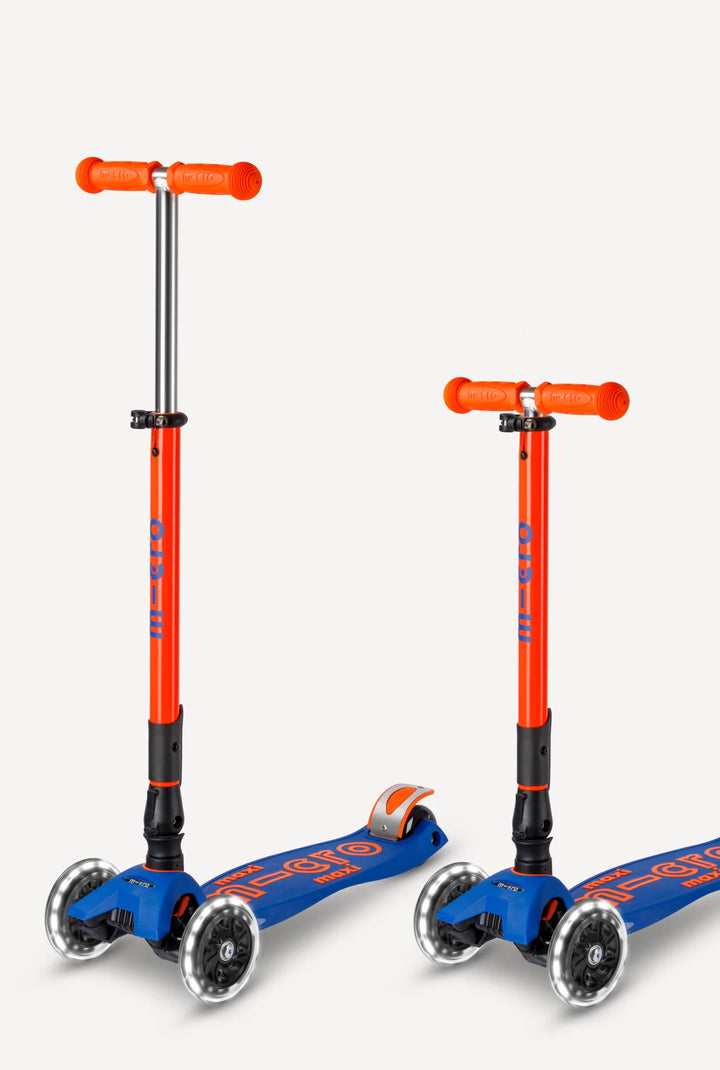 Maxi Blaze Orange Blue Foldable Neon LED Scooter