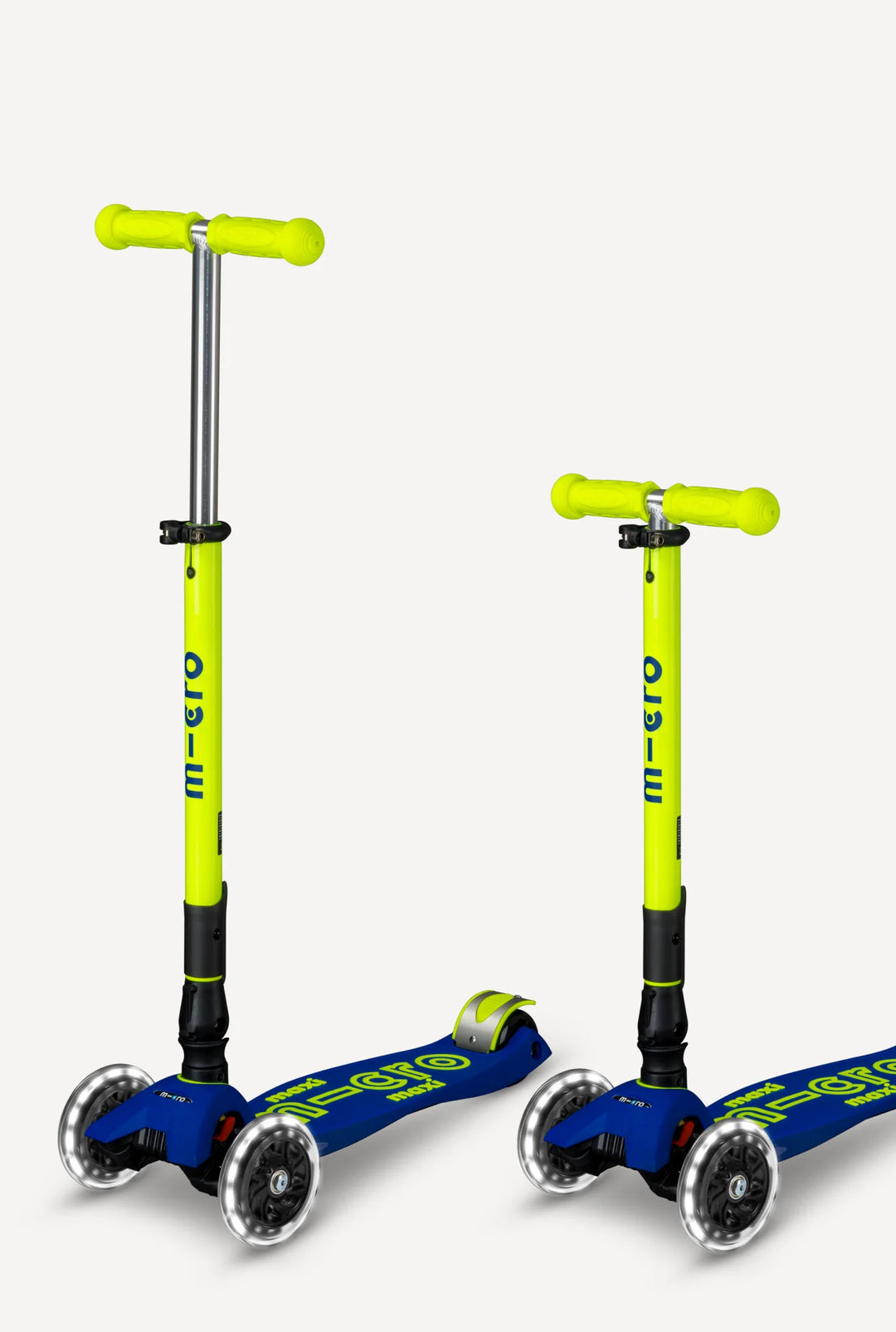 Maxi Canary Yellow Blue Foldable Neon LED Scooter