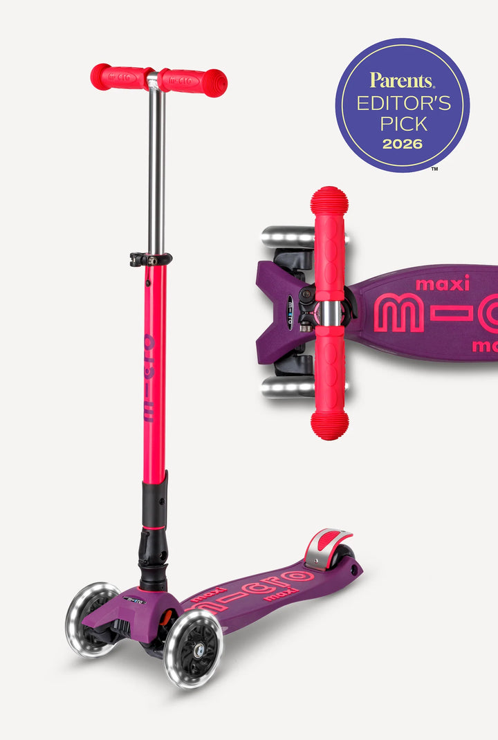 Maxi Ultra Pink Purple Foldable Neon LED Scooter