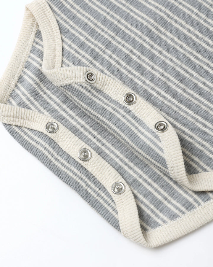 Blue Stripe Ribbed Bodysuit