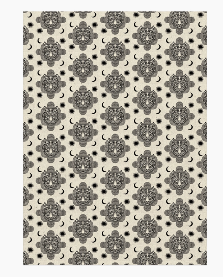 Tiger Heads Wrapping Paper Roll of Sheets
