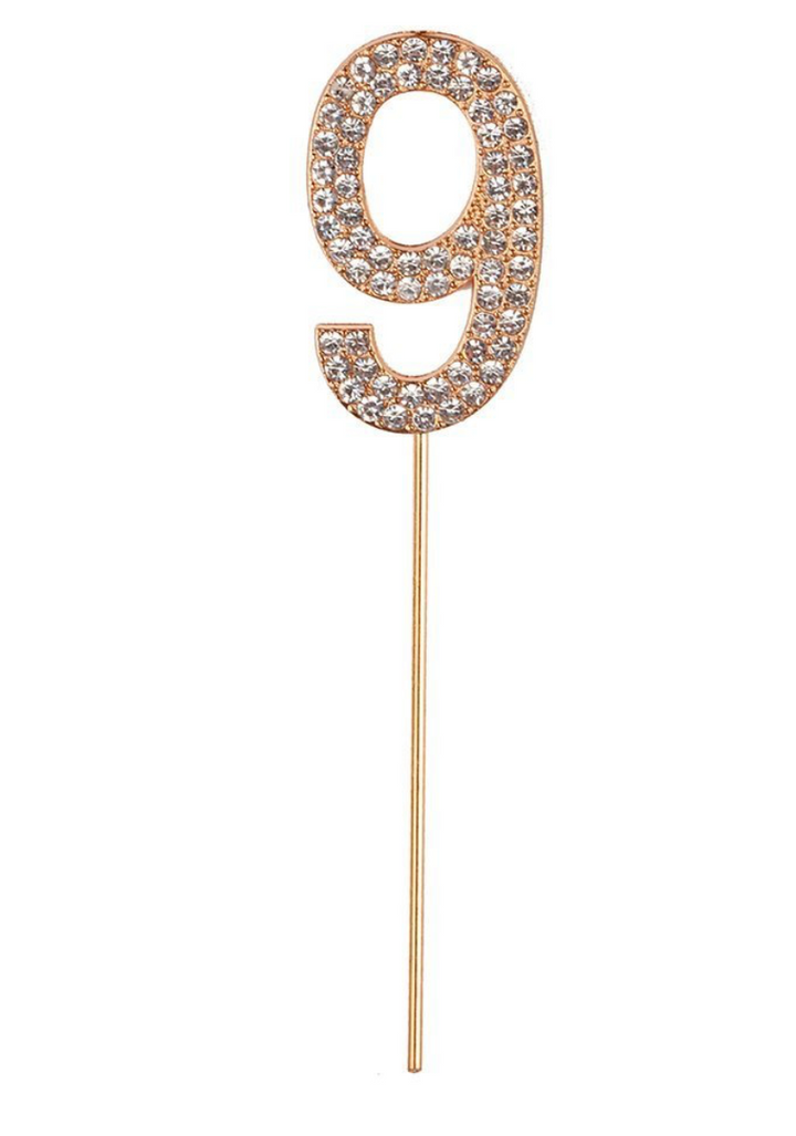 Rhinestone Number Cake Topper