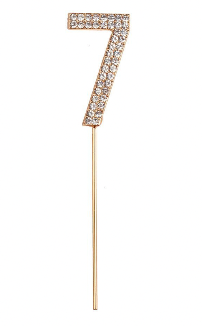Rhinestone Number Cake Topper