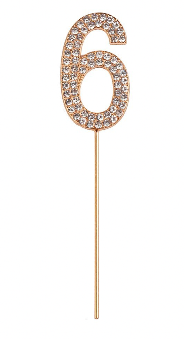 Rhinestone Number Cake Topper
