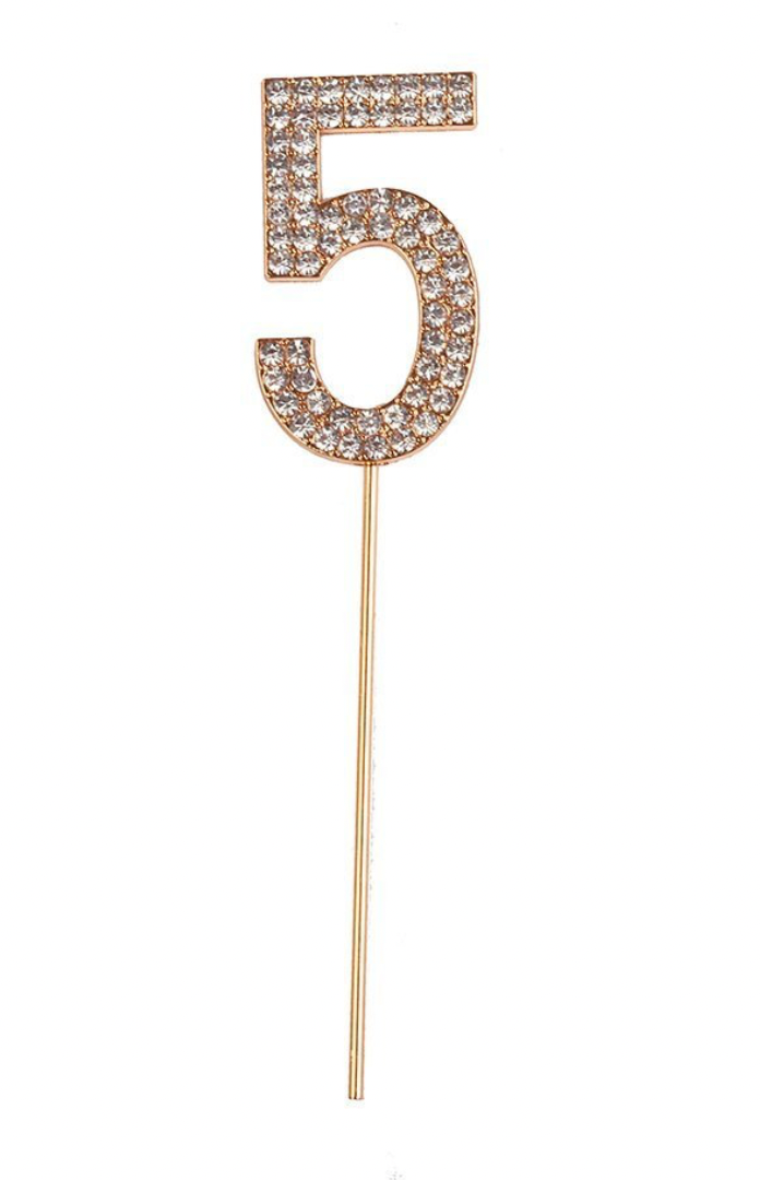 Rhinestone Number Cake Topper