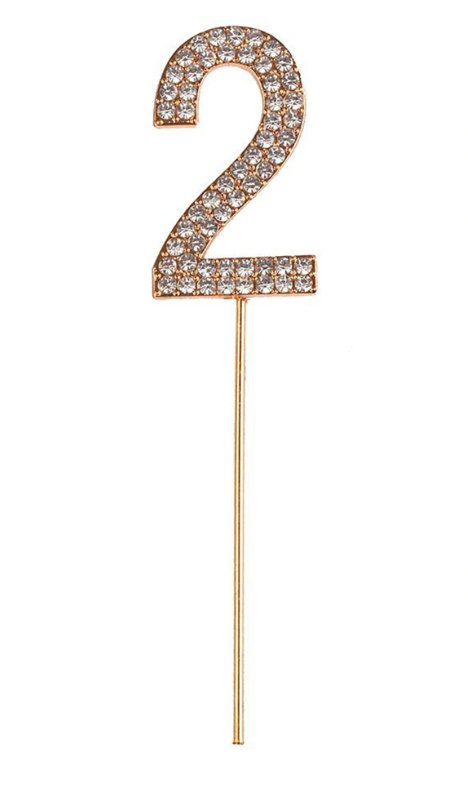 Rhinestone Number Cake Topper