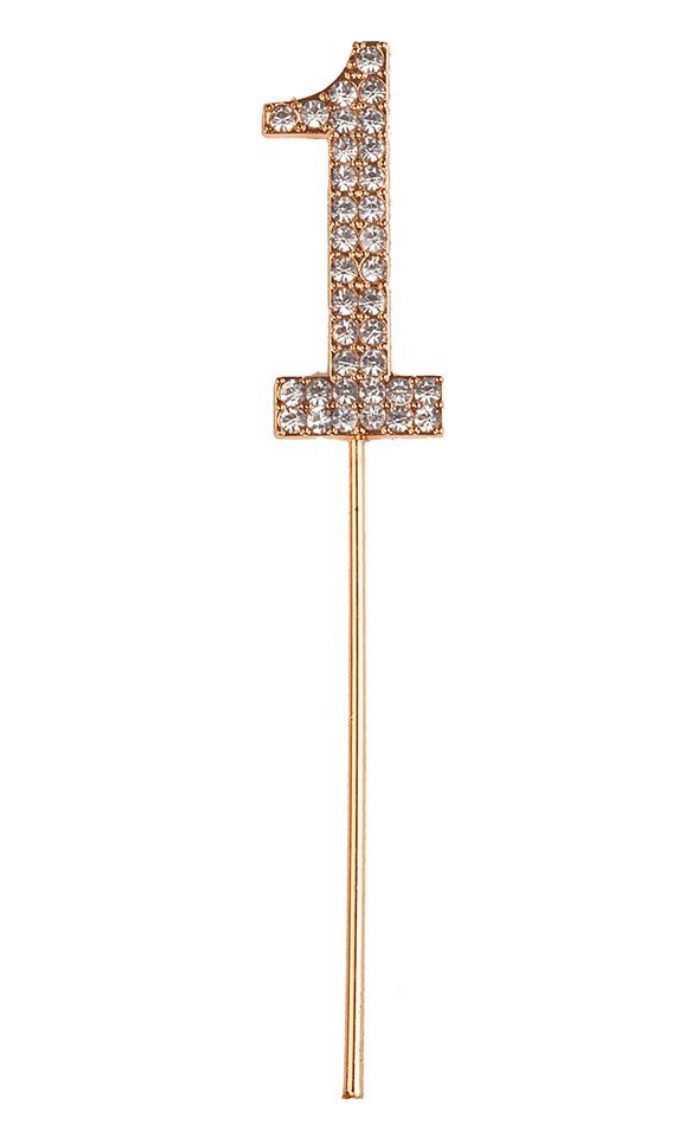 Rhinestone Number Cake Topper