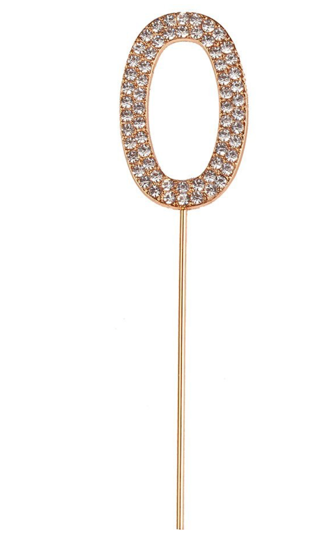 Rhinestone Number Cake Topper