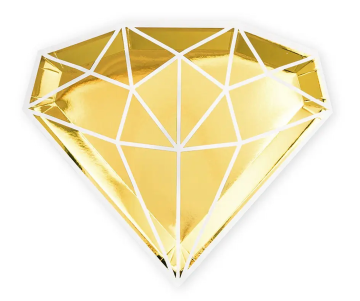 Diamond Disposable Paper Party Plates - Set Of 8