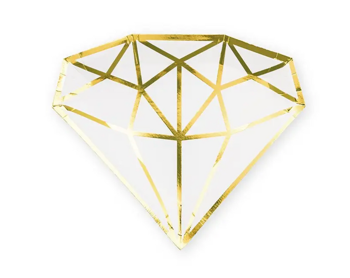 Diamond Disposable Paper Party Plates - Set Of 8
