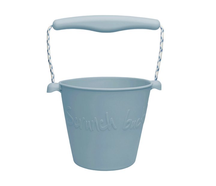 SALE Grey Blue Scrunch Bucket