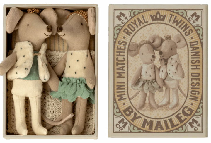 Royal twin mice, Little sister and brother in Matchbox