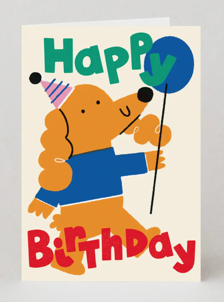 Poodle Happy Birthday Card