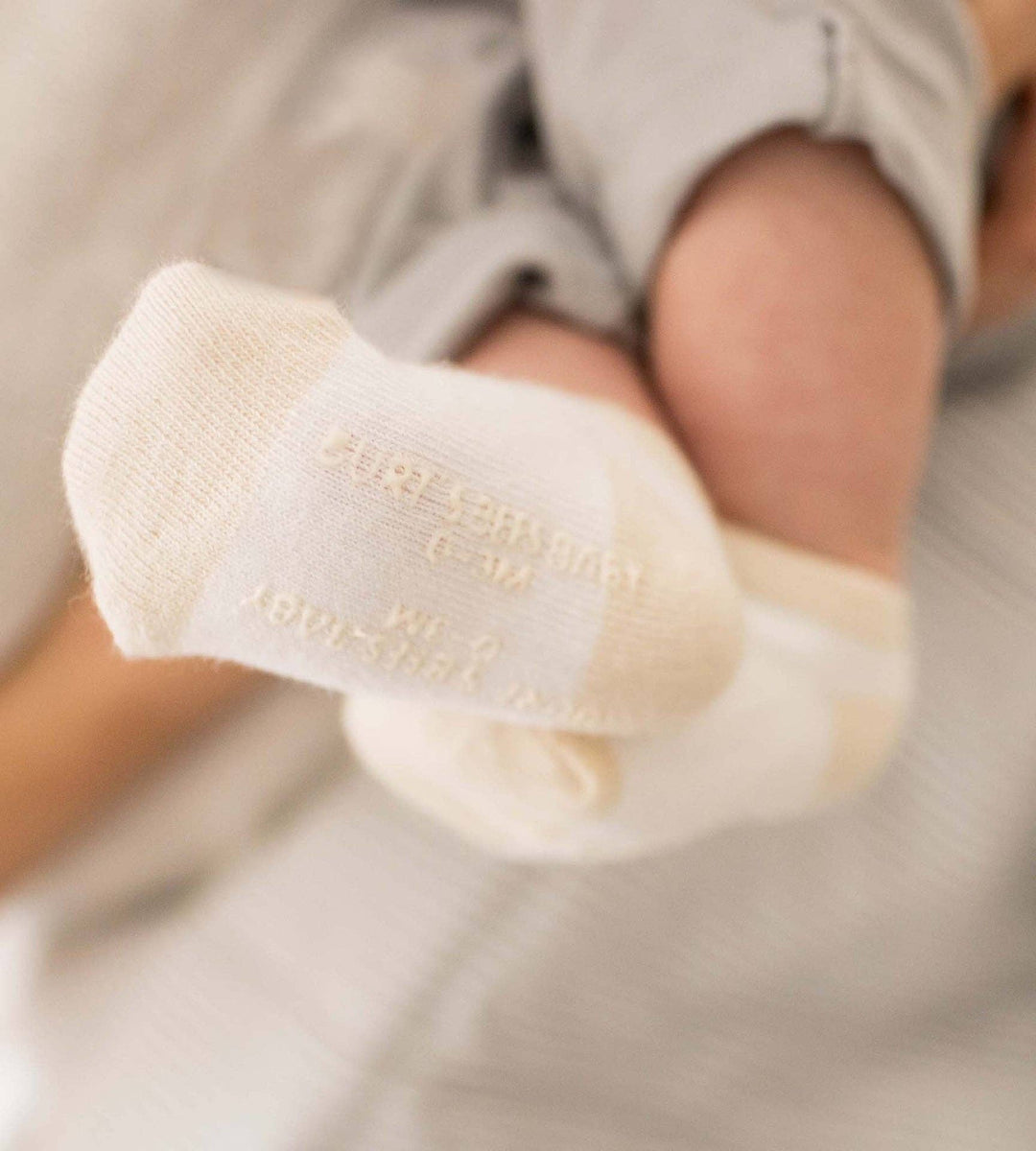 Solid & Stripes Organic Cotton Baby Ankle Socks 6 Pack - Oat: Oat / 0-3 Months