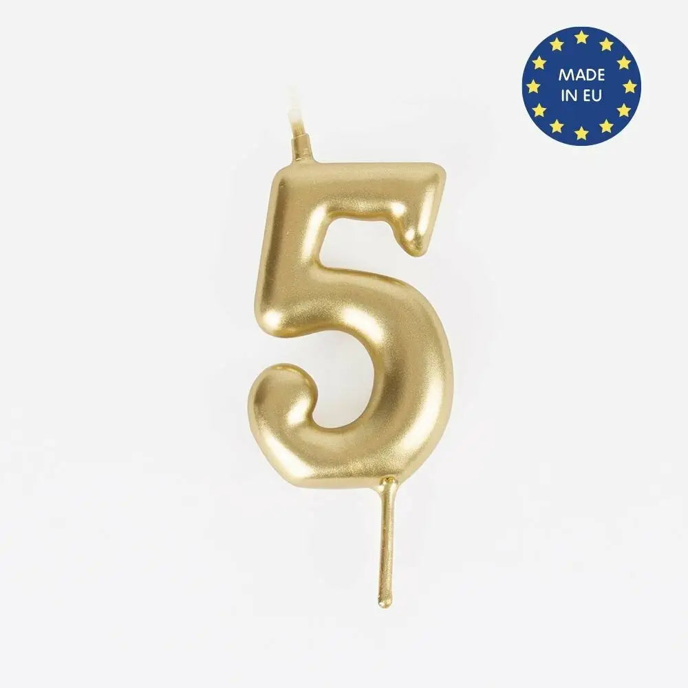 Gold Number Candles