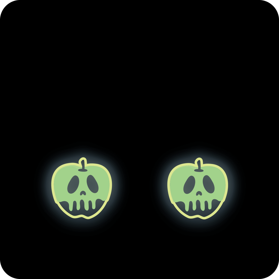Poison Apple Earrings GLOW IN THE DARK