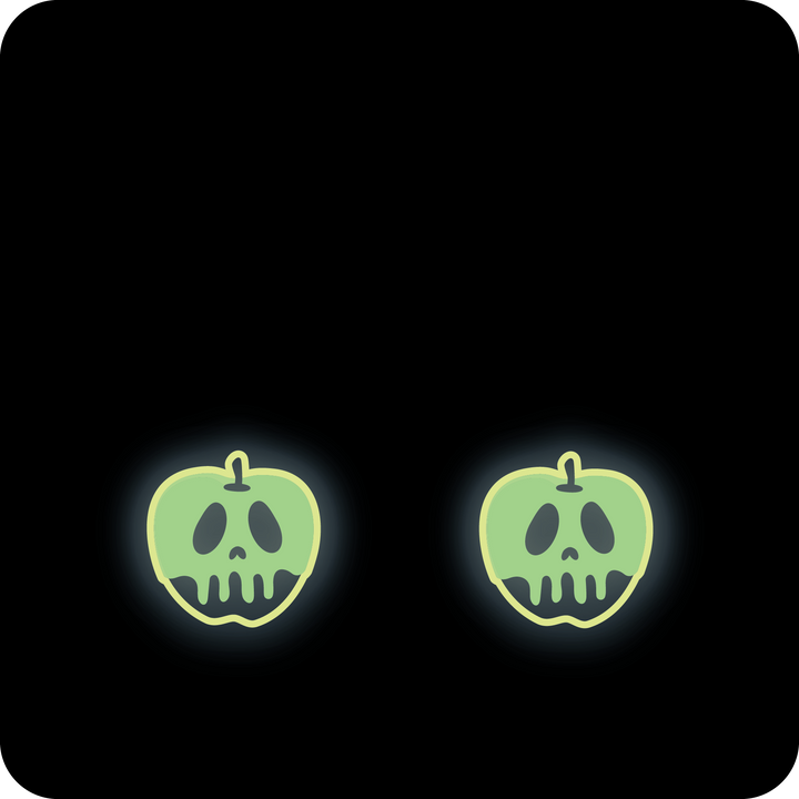 Poison Apple Earrings GLOW IN THE DARK