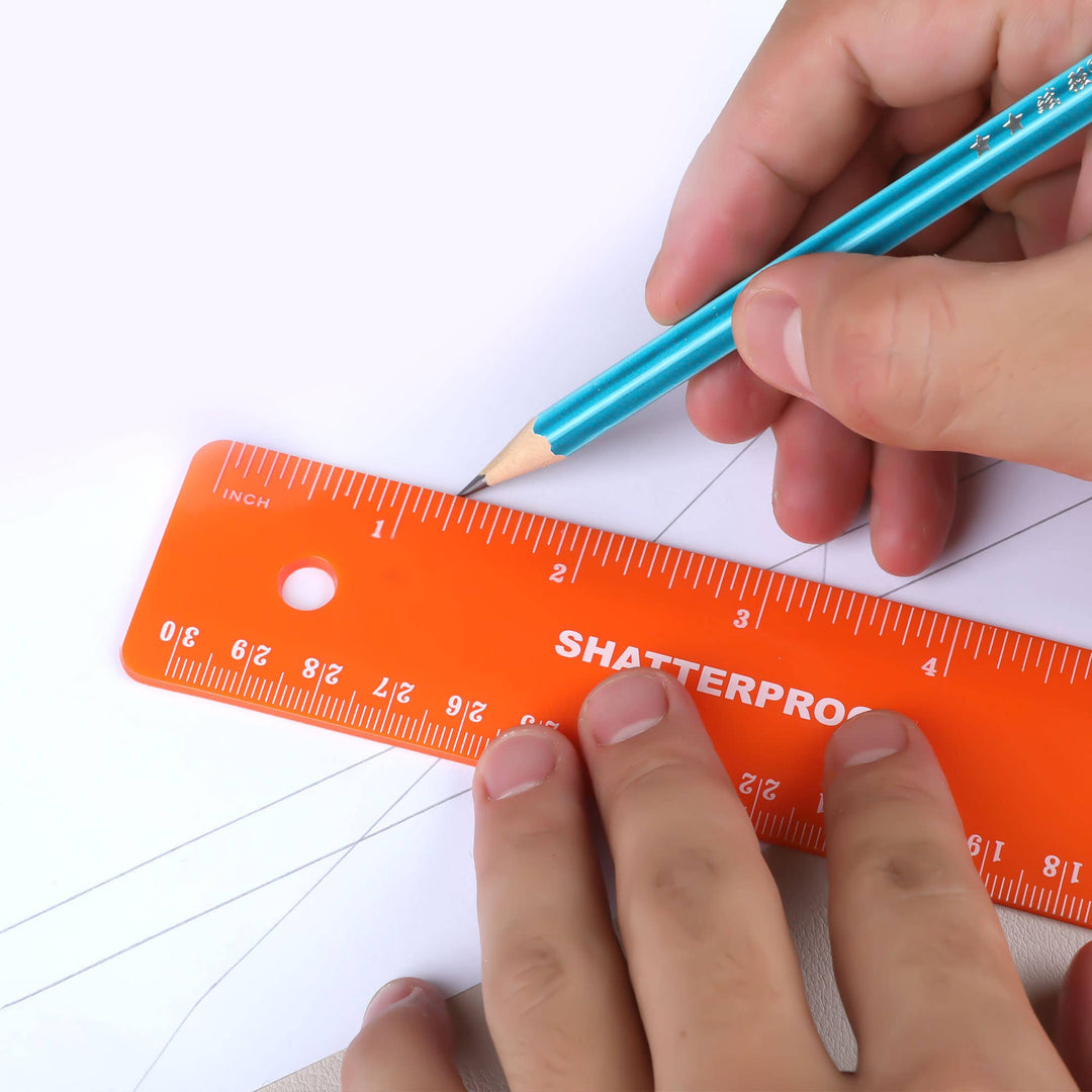 12 In Shatterproof Flexible Ruler, Inch & Metric
