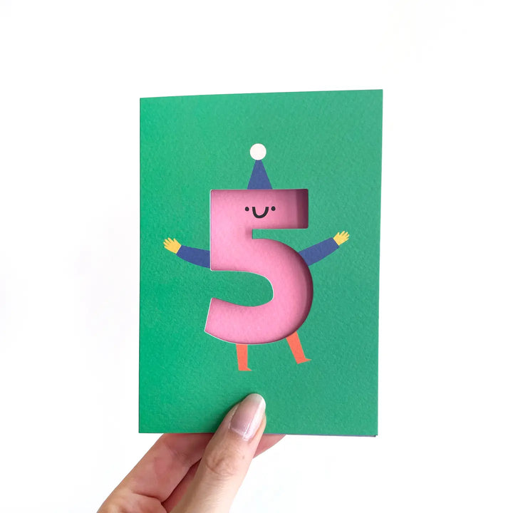 Age 5 - Die Cut Birthday Card