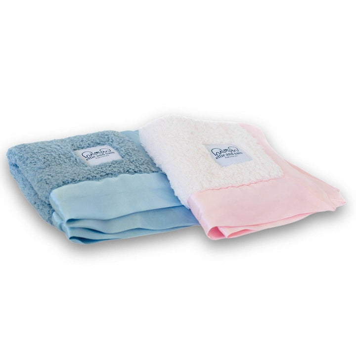 Pink Baby Lovey with Satin Trim in Chenille