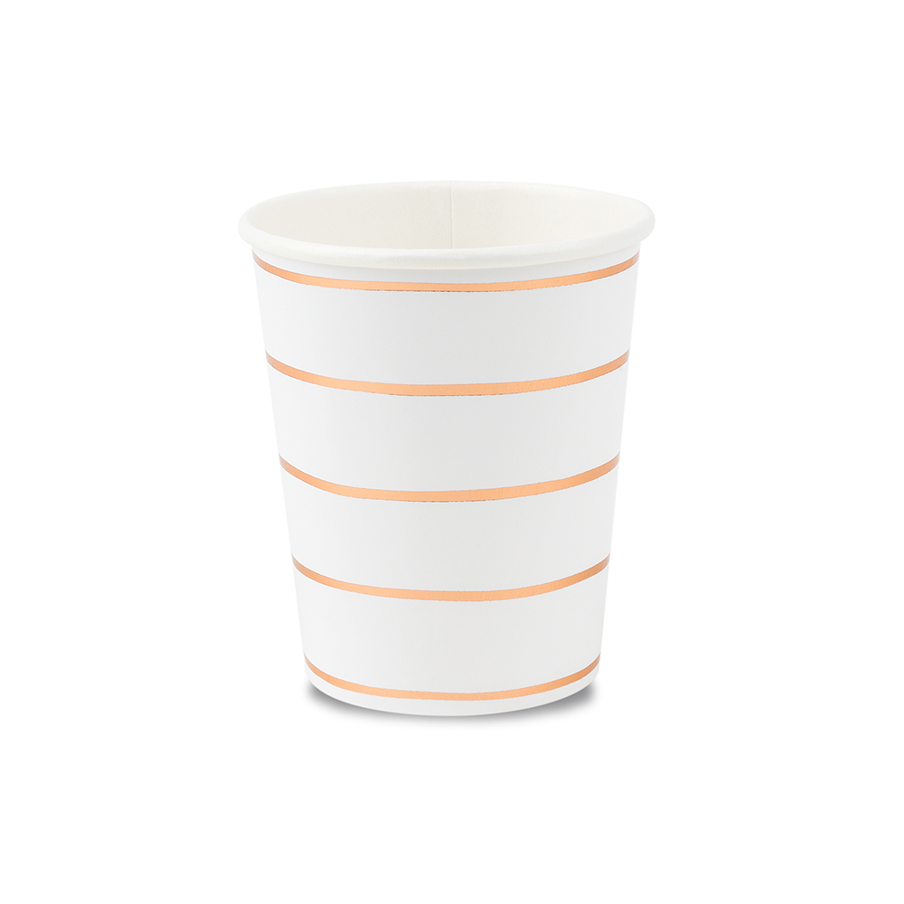 Frenchie Metallic Striped 9oz Cups Gold