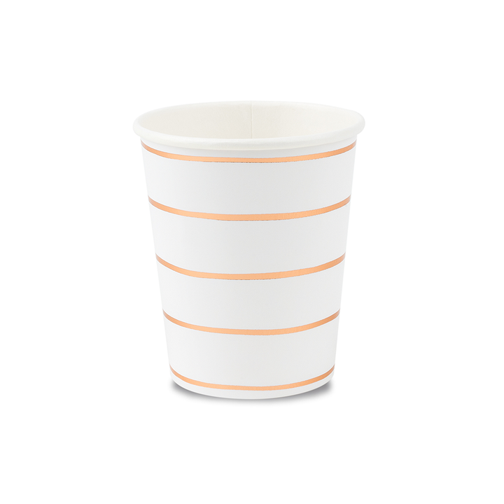 Frenchie Metallic Striped 9oz Cups Gold