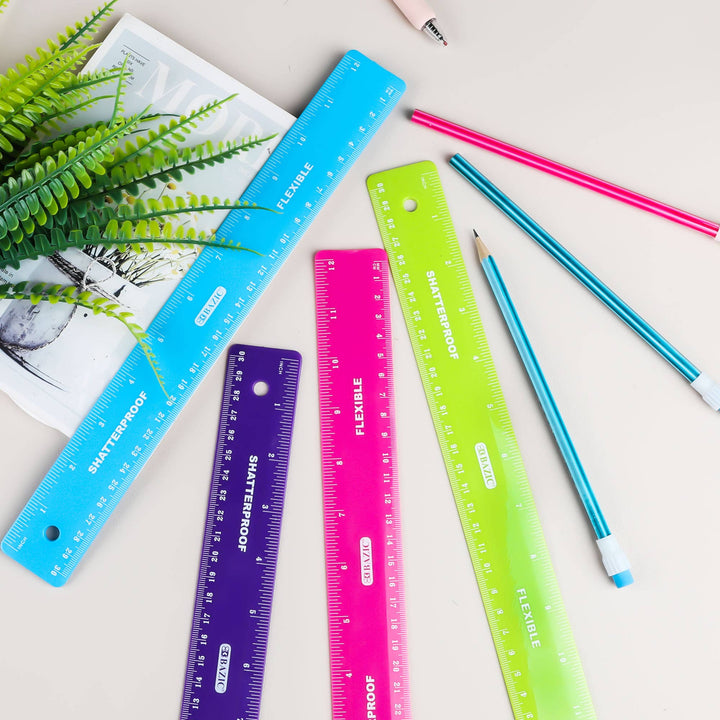 12 In Shatterproof Flexible Ruler, Inch & Metric