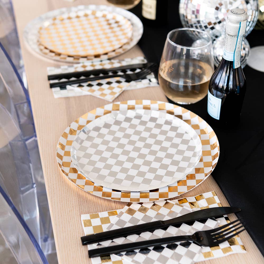 Check Cocktail Napkins - 20 Pk Peaches N' Cream