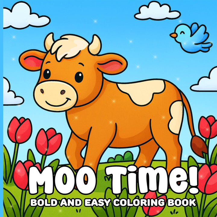 Moo Time Bold and Easy Coloring Book
