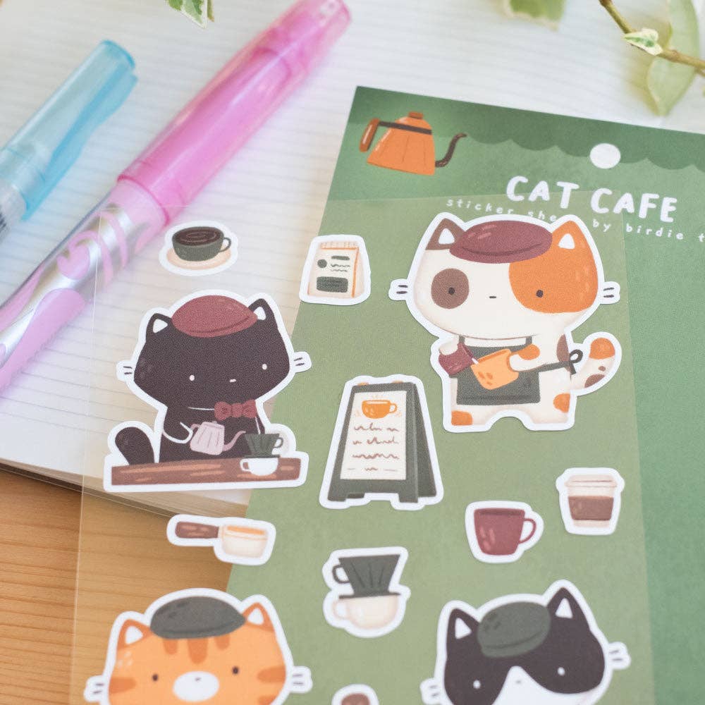 Sticker sheet - Cat cafe