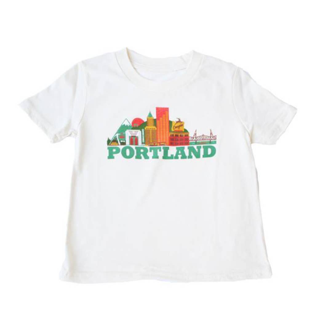 Portland Cityscape Natural Kids Tee