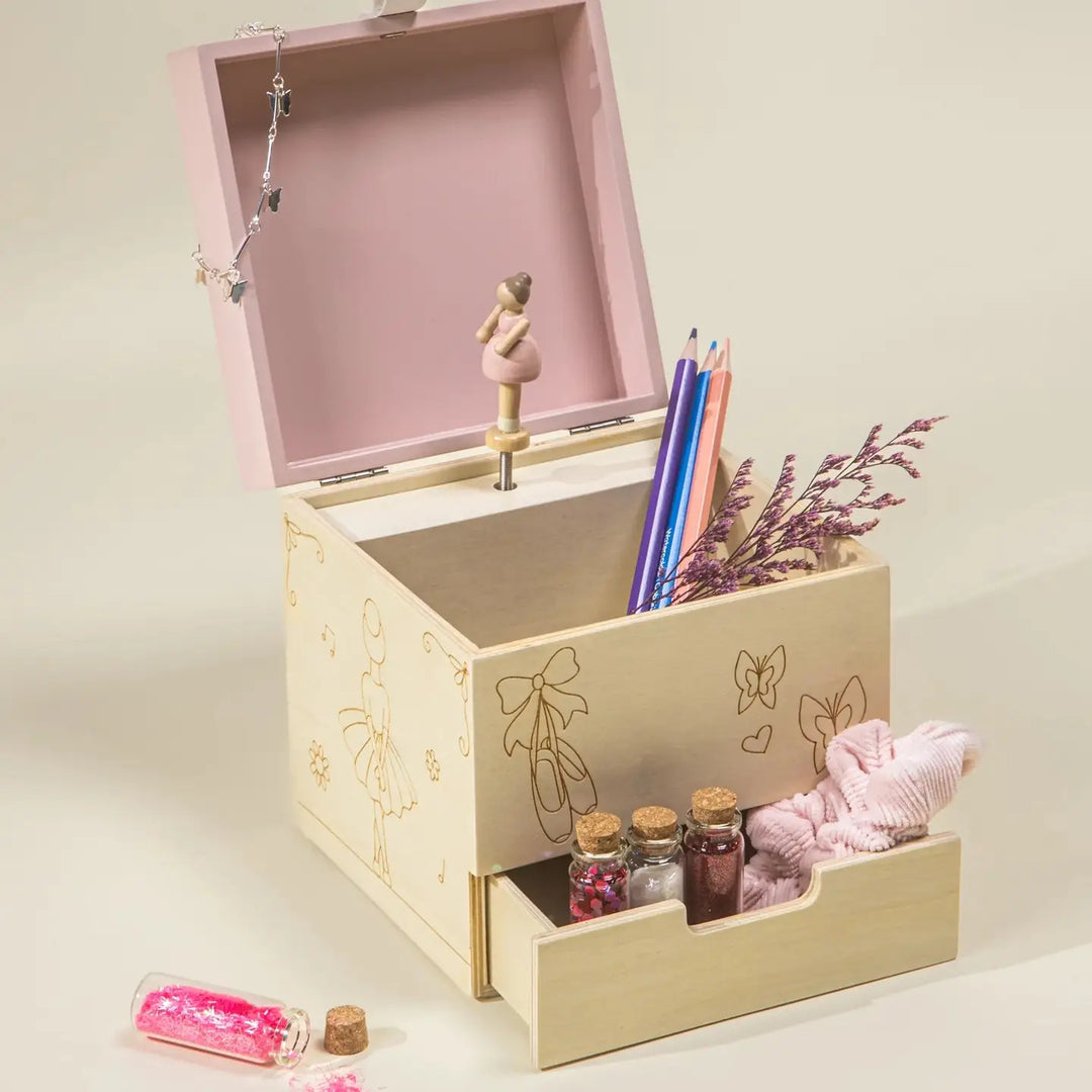 Ballerina Wooden Musical Souvenir Box