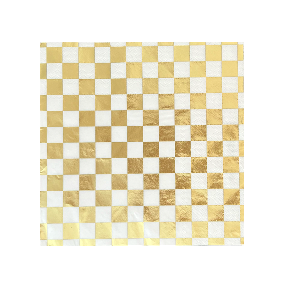 Check Cocktail Napkins - 20 Pk Purple Posse
