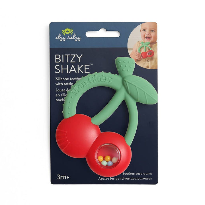 Silicone Teether with Rattle: Cherries