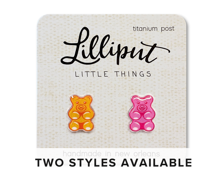 Gummy Bear Earrings Pink Orange