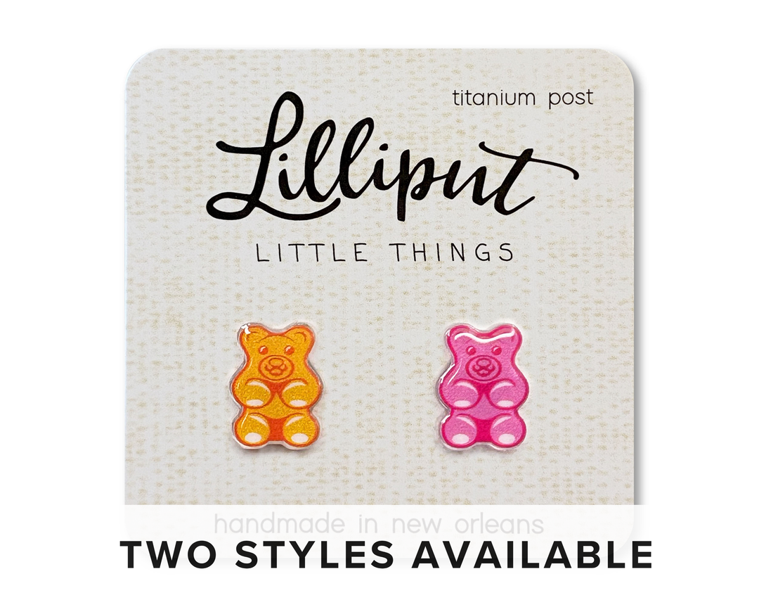 Gummy Bear Earrings Green Blue