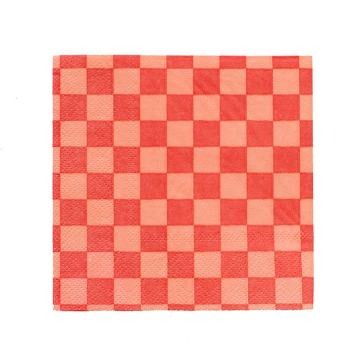 Check Cocktail Napkins - 20 Pk Purple Posse