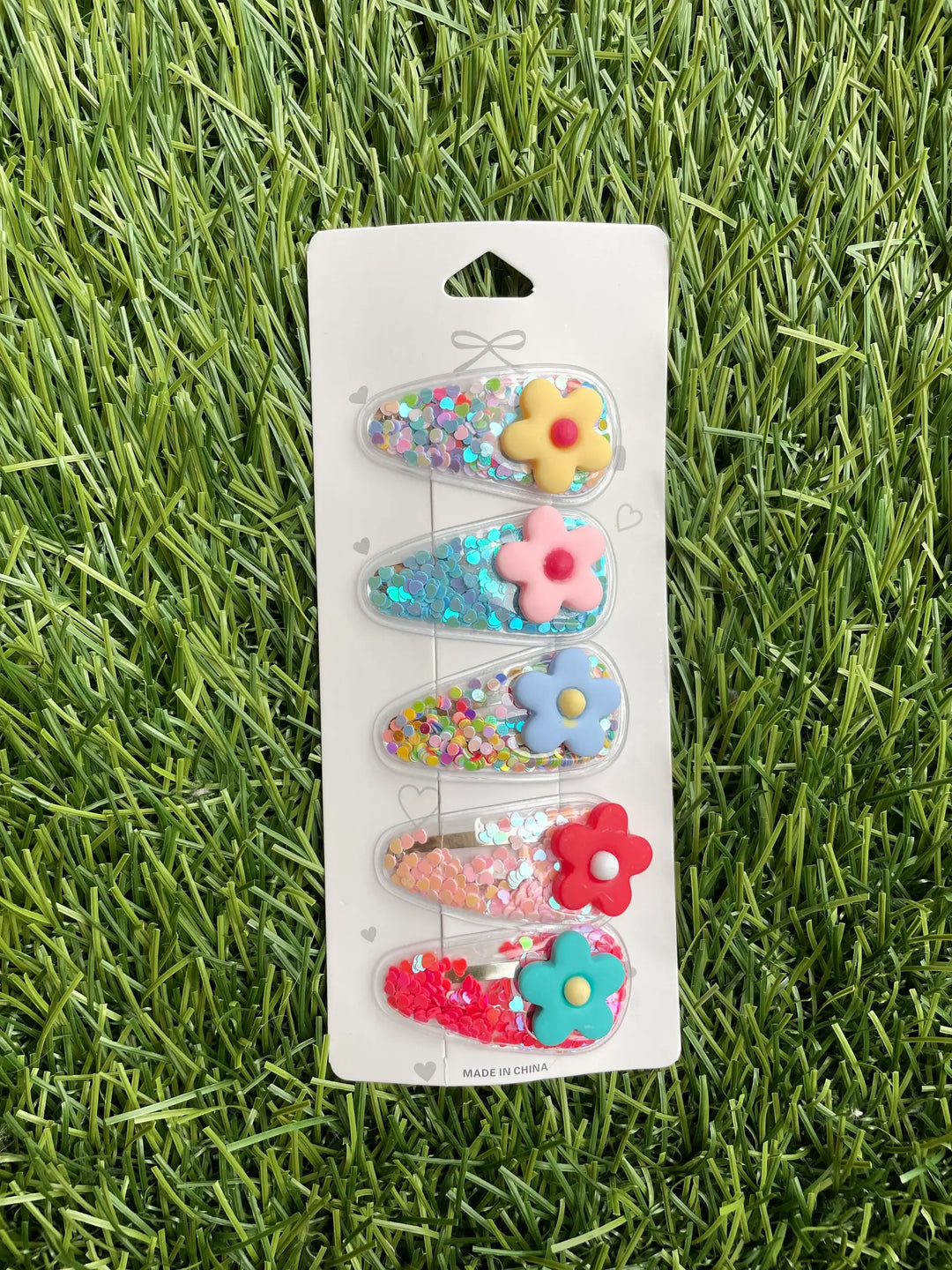 Flower Confetti Hair Clips