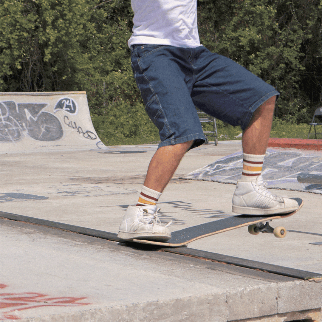 Adult L/XL Red and Brass Striped Socks