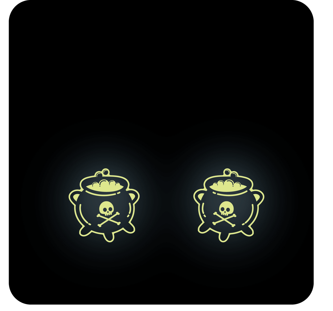 Cauldron Earrings - GLOW IN THE DARK