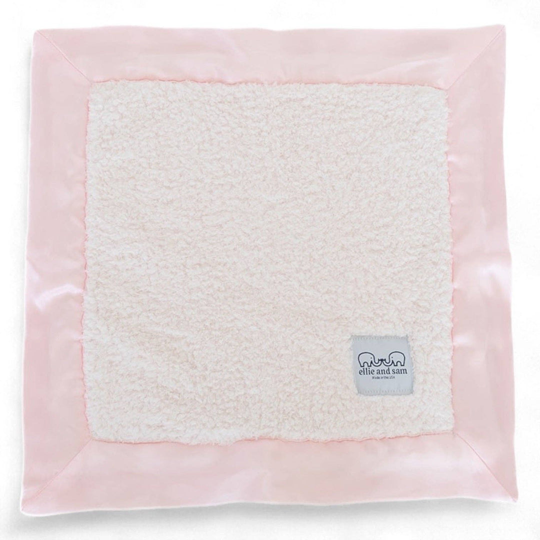 Pink Baby Lovey with Satin Trim in Chenille
