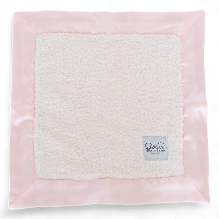 Pink Baby Lovey with Satin Trim in Chenille
