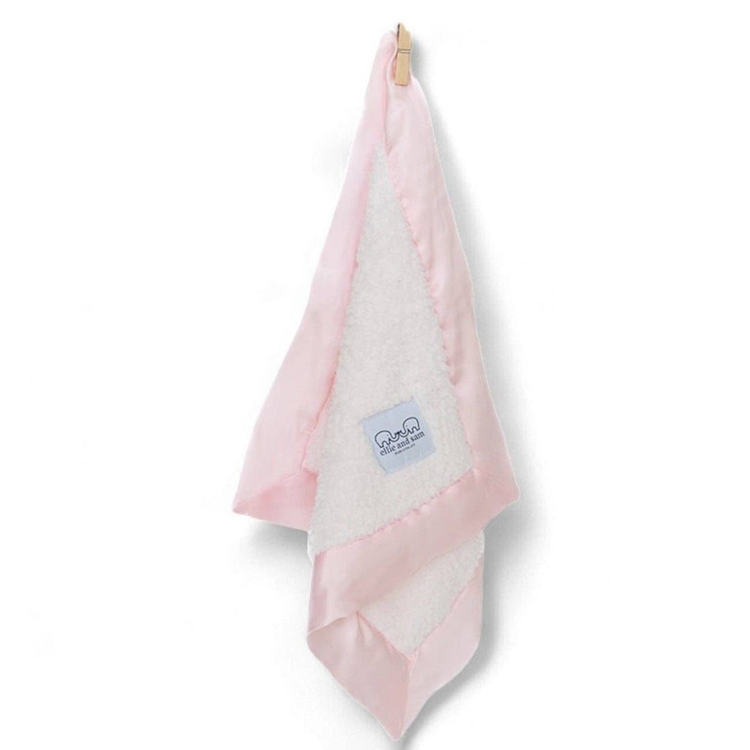 Pink Baby Lovey with Satin Trim in Chenille