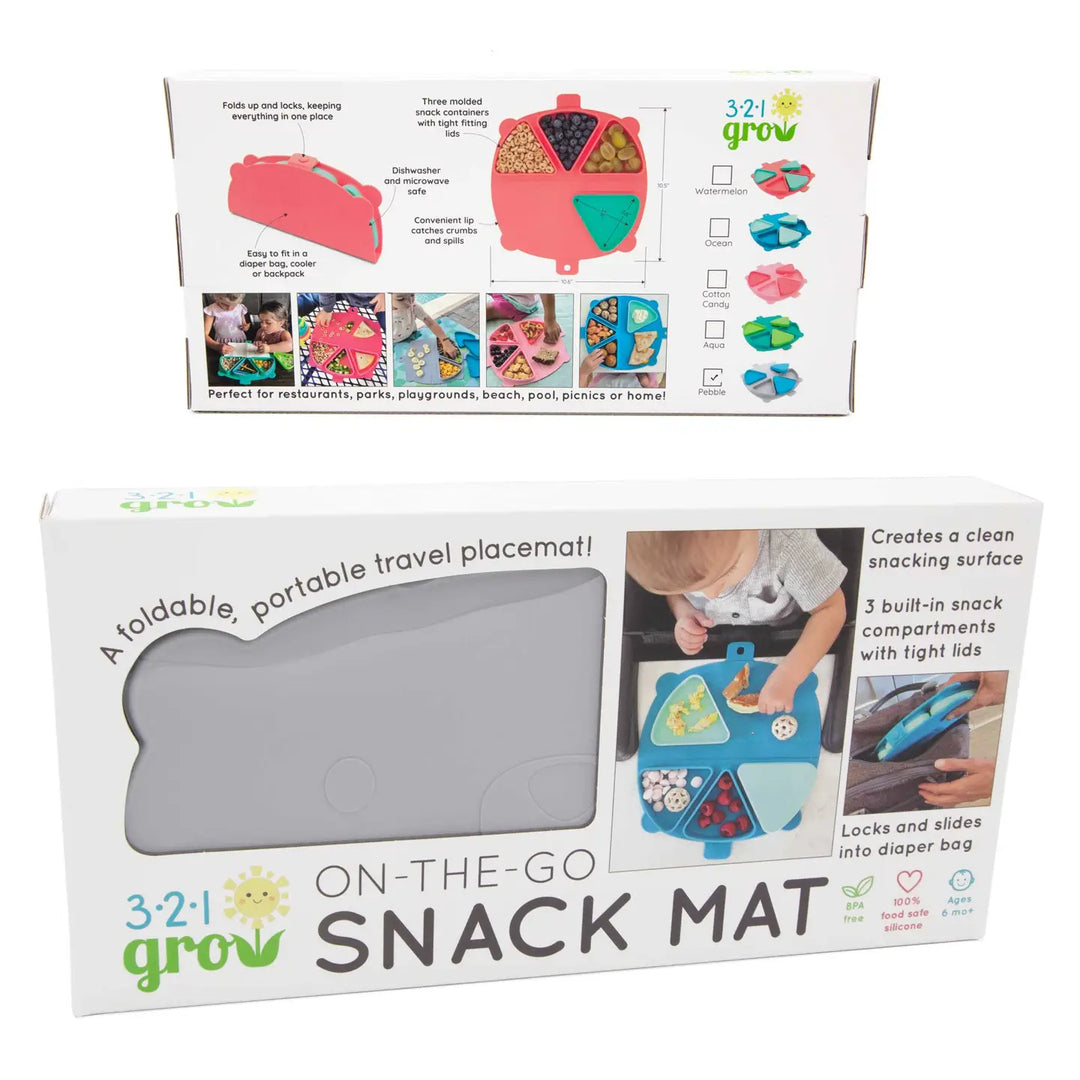Grey On the Go Snack Activity Mat Pebble