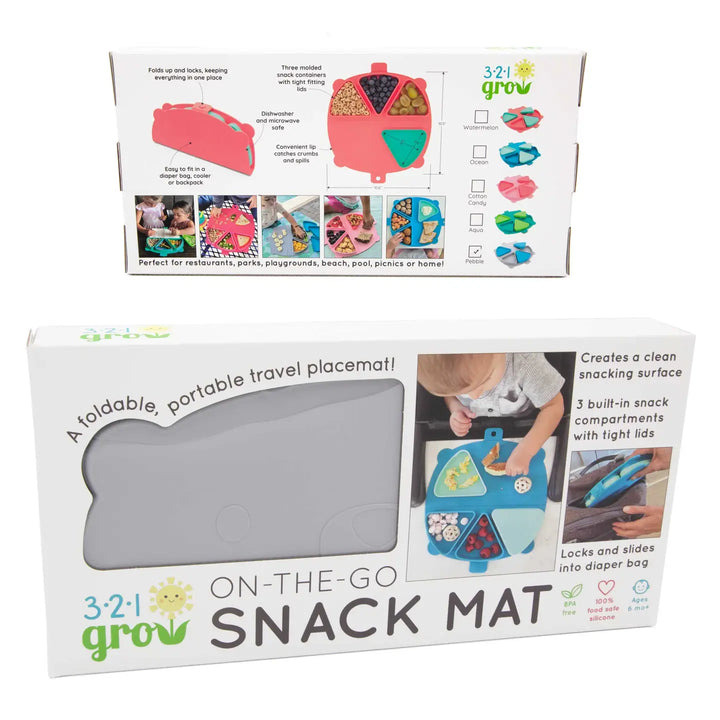 Grey On the Go Snack Activity Mat Pebble