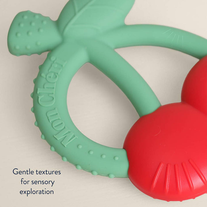 Silicone Teether with Rattle: Cherries